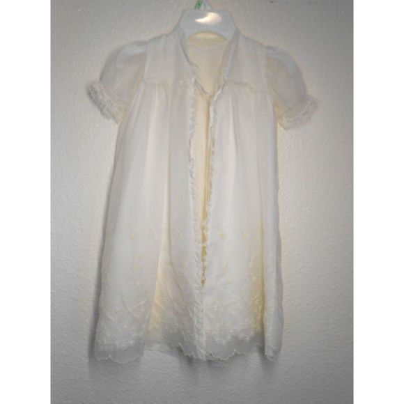 Vintage Lace Christening Gown Baby Baptism Robe with Lace Dress Baby - Picture 1 of 10